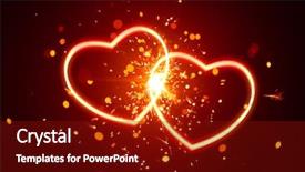  Presentation with light golden lights - Beautiful presentation featuring heart lights with sparks background backdrop and a crimson colored foreground