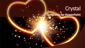  Presentation with light golden lights - Presentation having heart lights with sparks background background and a wine colored foreground