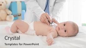  Presentation with baby doctor - Beautiful PPT layouts featuring heart lungs - doctor examining little baby backdrop and a soft green colored foreground