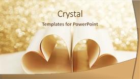  Presentation with book love heart - PPT theme enhanced with heart made from book pages love reading valentines day concept background and a cream colored foreground