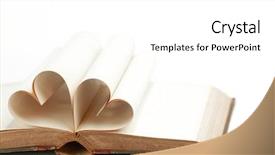  Presentation with book love heart - Slides consisting of heart made from book pages background and a white colored foreground