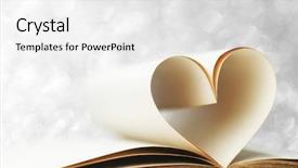  Presentation with book love heart - Colorful theme enhanced with heart made from book pages backdrop and a white colored foreground