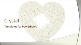  Presentation with heart puzzle - Beautiful PPT theme featuring heart made from the puzzle backdrop and a cream colored foreground