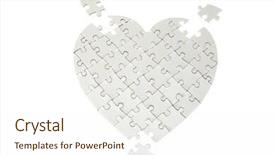  Presentation with heart puzzle - Presentation with animal wooden background traveling concept -little baby dog is going on holidays background and a tawny brown colored foreground