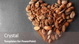  Presentation with cocoa beans - Beautiful slide deck featuring heart made of aromatic cocoa backdrop and a violet colored foreground