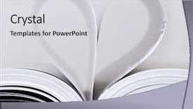  Presentation with heart book - PPT theme with heart made of book pages background and a light gray colored foreground