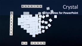  Presentation with sugar cubes - PPT layouts consisting of heart-made-of-cubes background and a navy blue colored foreground