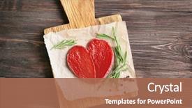  Presentation with fresh meat - Cool new presentation theme with heart made of fresh raw backdrop and a coral colored foreground
