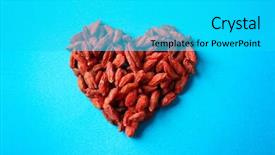  Presentation with heart disease diet - Beautiful slides featuring heart made of goji berries backdrop and a  colored foreground