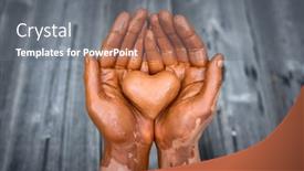  Presentation with heart hands - Slides consisting of heart-made-of-potter-s background and a gray colored foreground
