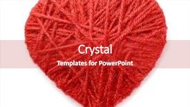  Presentation with yarn - Presentation consisting of heart made of red wool background and a crimson colored foreground