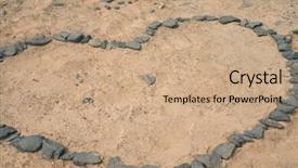  Presentation with sand heart - Cool new PPT layouts with heart made of rocks in sand backdrop and a coral colored foreground