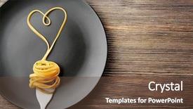  Presentation with pasta - Slide set with heart made with pasta background and a tawny brown colored foreground