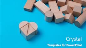  Presentation with wooden building blocks - Theme consisting of heart-made-with-some-wooden background and a  colored foreground