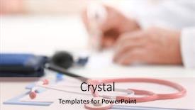  Presentation with close up of cereal granola - Colorful presentation theme enhanced with heart man - stethoscope on doctor table close backdrop and a lemonade colored foreground