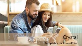  Presentation with break up divorce shared custody - Slides having heart map - happy tourists having a break background and a coral colored foreground