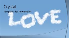  Presentation with om aum symbol - PPT theme featuring heart map - symbol cloud shape background and a light blue colored foreground