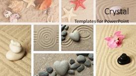  Presentation with sand heart - Presentation theme enhanced with heart mind - collage of zen garden background and a lemonade colored foreground