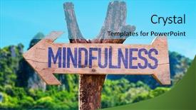 Presentation with mindfulness - Beautiful theme featuring heart mind - mindfulness arrow with beach background backdrop and a light blue colored foreground