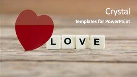  Presentation with displaying - PPT theme consisting of heart next to white blocks background and a coral colored foreground