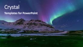  Presentation with aurora - PPT layouts with heart northern light aurora borealis background and a ocean colored foreground