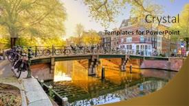  Presentation with amsterdam - Presentation having heart-of-amsterdam-early-morning background and a coral colored foreground