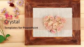 Presentation with heart flowers - Slide deck enhanced with heart of beautiful dry flowers in frame background and a coral colored foreground