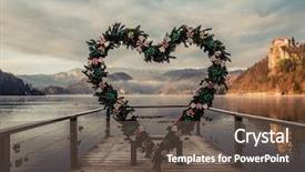  Presentation with heart medic - Presentation having heart of bled bled sightseeing background and a tawny brown colored foreground