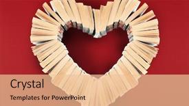  Presentation with heart - PPT theme with heart of books background and a lemonade colored foreground