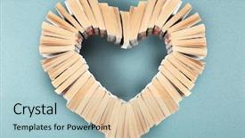  Presentation with books - Audience pleasing presentation consisting of heart of books backdrop and a light blue colored foreground
