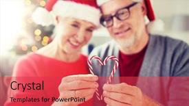  Presentation with cane - Slides enhanced with heart of candy cane background and a red colored foreground