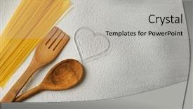  Presentation with pizza pasta - Beautiful theme featuring heart of flour and pasta backdrop and a light gray colored foreground