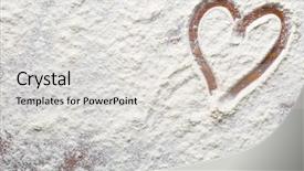  Presentation with flour - Slides featuring heart of flour on wooden background and a light gray colored foreground