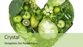  Presentation with fruits - Amazing theme having heart of green fruits backdrop and a yellow colored foreground