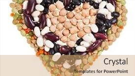  Presentation with beans legumes - Amazing presentation having heart of lentils beans peas backdrop and a coral colored foreground