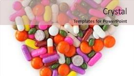  Presentation with capsules - PPT theme featuring heart of pills and capsules background and a soft green colored foreground