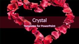  Presentation with red and white rose petals - Cool new presentation theme with heart of red rose petals backdrop and a tawny brown colored foreground