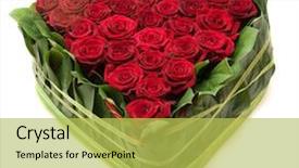  Presentation with wedding roses - Colorful PPT theme enhanced with heart of roses red roses backdrop and a yellow colored foreground