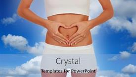  Presentation with stomach - Theme having heart-on-a-flat-stomach background and a light blue colored foreground