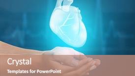  Presentation with cardiology - Theme having heart on blue background cardiology background and a coral colored foreground