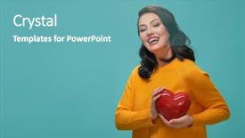  Presentation with light blue - Audience pleasing theme consisting of heart on bright light blue backdrop and a  colored foreground