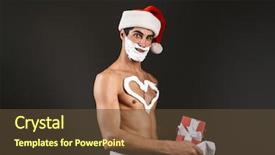 Presentation with santa - PPT theme having heart on chest covering genitals background and a  colored foreground