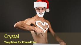  Presentation with santa - Cool new slides with heart on chest covering genitals backdrop and a  colored foreground