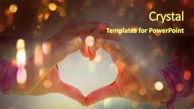  Presentation with heart - Slides consisting of heart on green summer background and a tawny brown colored foreground