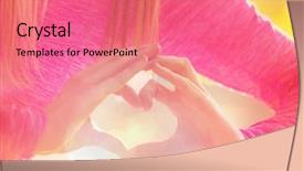  Presentation with heart - Theme enhanced with heart on green summer background and a coral colored foreground