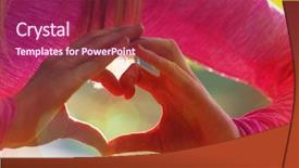  Presentation with worship heart - Beautiful presentation theme featuring heart on green summer backdrop and a violet colored foreground