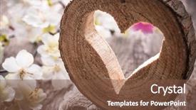  Presentation with rustic wedding - Beautiful presentation theme featuring heart on rustic wooden background backdrop and a tawny brown colored foreground