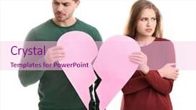  Presentation with broken heart - PPT theme having heart on white background relationship background and a lemonade colored foreground