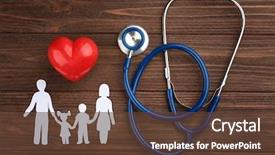  Presentation with family health - PPT theme enhanced with heart on wooden background health background and a tawny brown colored foreground