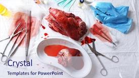  Presentation with medical heart - PPT layouts enhanced with heart organ in medical metal background and a sky blue colored foreground